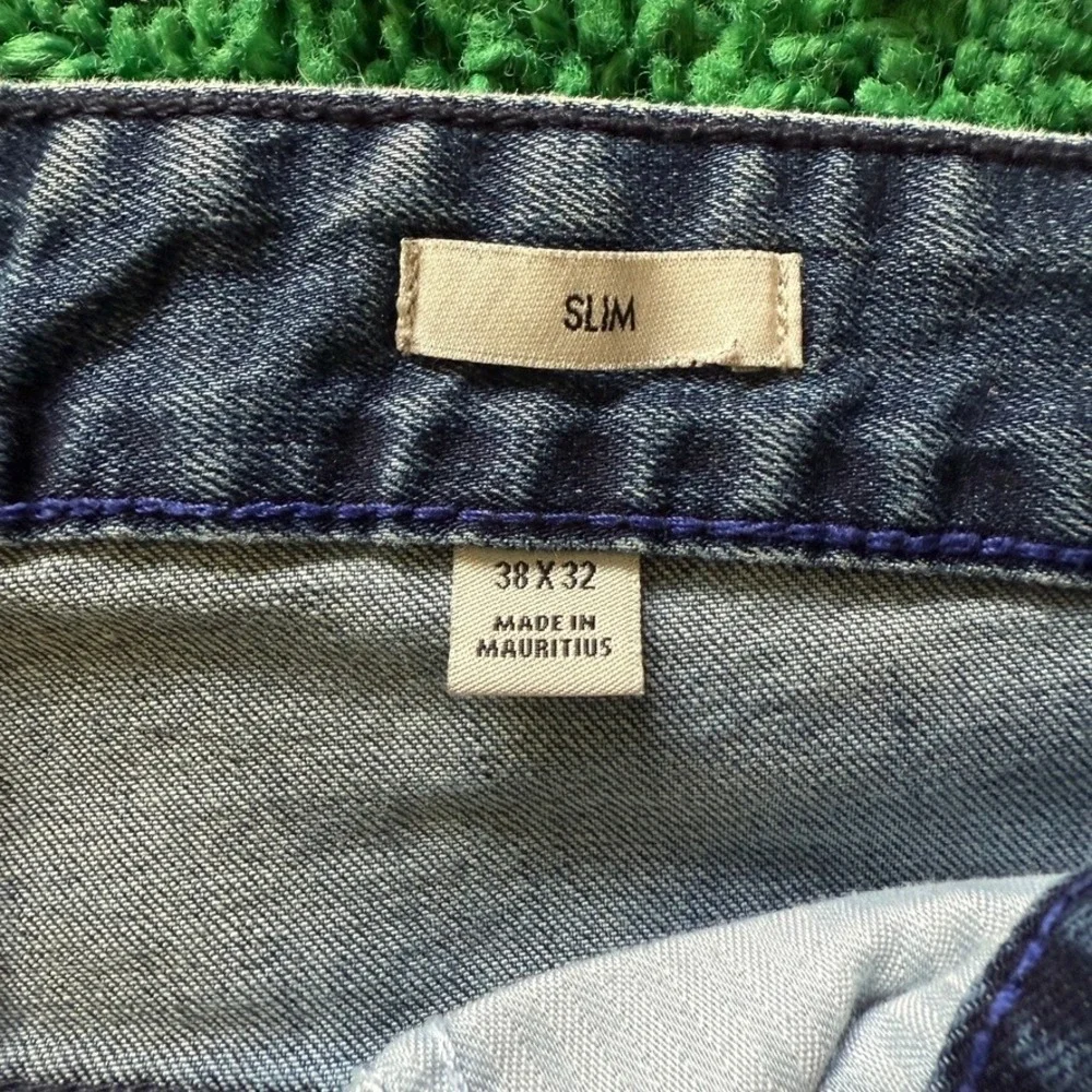 Calvin Klein Jeans Men Slim Fit Distressed Blue Denim Button Fly Pants 38x32 - Picture 6 of 9